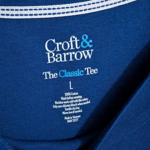 Croft & Barrow Essential Long-Sleeve Crewneck Tee Flynn Navy, L (EUC) - Picture 3 of 6